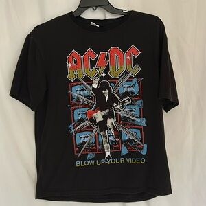 AC/DC Concert T-shirt Black Short Sleeve Mens Size Large Graphic Front Shirt